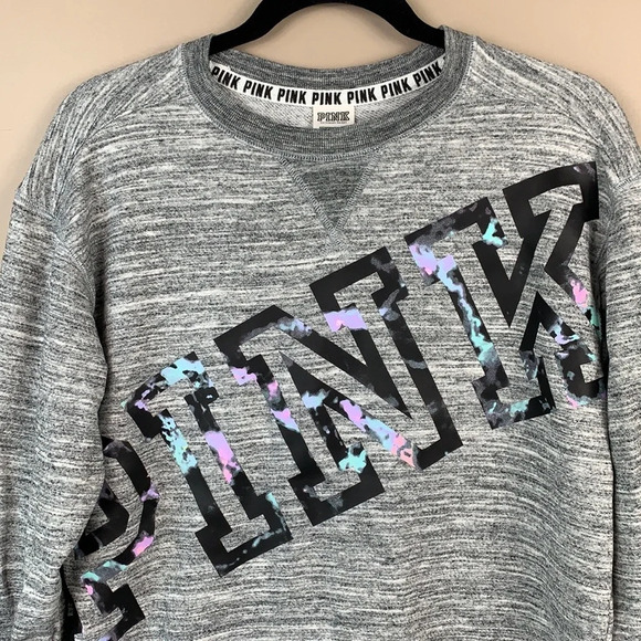 PINK Victoria’s Secret gray logo sweatshirt xs - Picture 2 of 5
